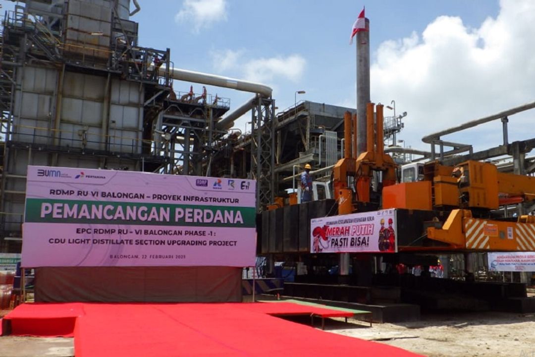 <p>Pembangunan proyek RDMP RU VI Balongan milik PT Pertamina (Persero) / Dok. Pertamina</p>
