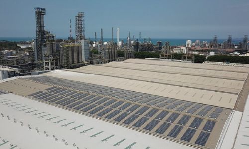 <p>Panel surya milik konglomerat Prajogo Pangestu dari PT Chandra Asri Petrochemical Tbk (TPIA) / Dok. Perseroan</p>
