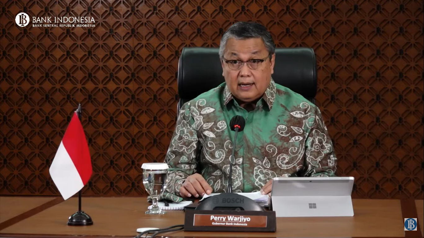 <p>Gubernur Bank Indonesia, Perry Warjiyo dalam Rapat Dewan Gubernur (RDG) BI secara virtual, Kamis, 18 Februari 2021/ Tangkapan layar TrenAsia.com</p>
