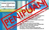 <p>Informasi hoax mengenai lowongan kerja di PT Pertamina (Persero). / Perseroan </p>
