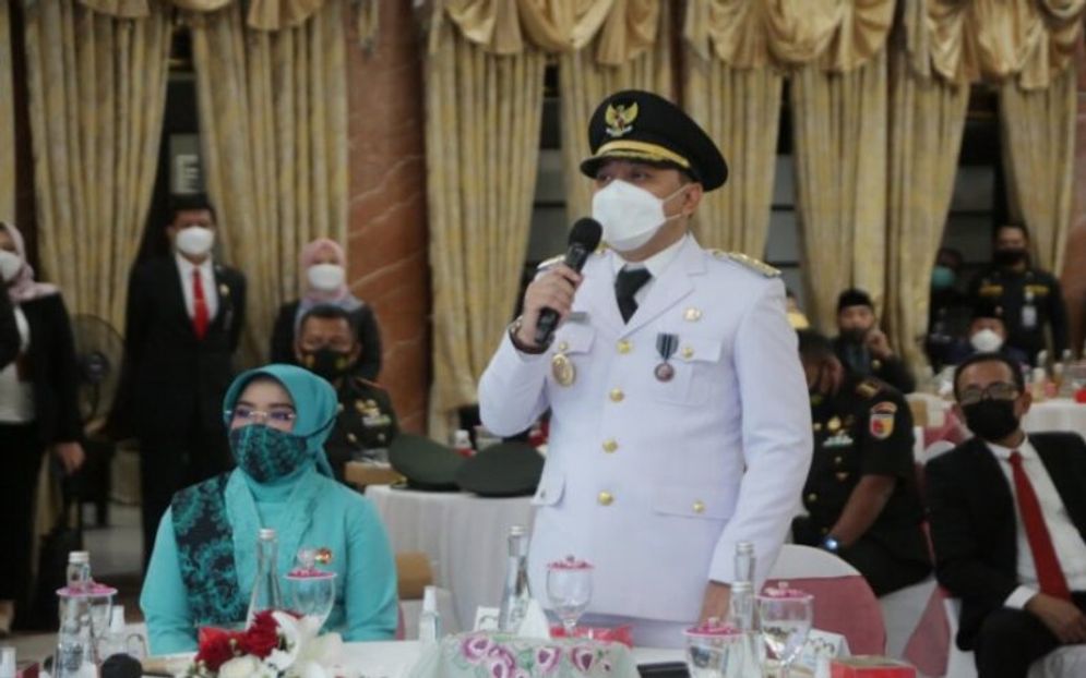 Wali Kota Surabaya Eri Cahyadi saat memberikan sambutan