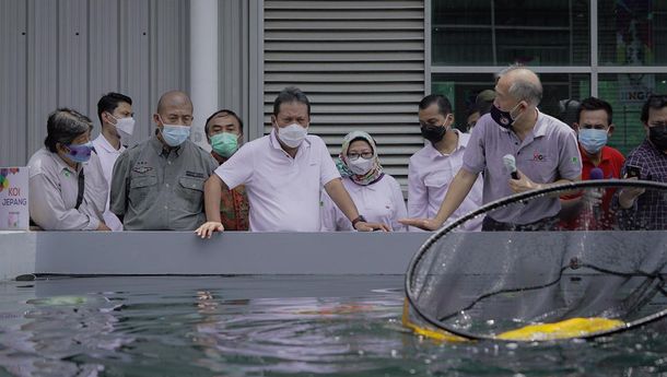 Menteri Menteri Kelautan dan Perikanan Sakti W. Trenggono Resmikan Pusat Koi dan Maskoki Nusantara
