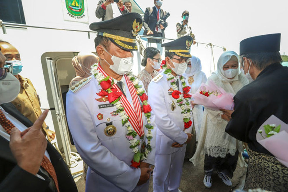 Ketua LAM Kecamatan Nongsa, Dato Mazlan mengucapkan selamat atas dilantiknya Wali Kota Batam, Muhammad Rudi dan Wakil Wali Kota Batam, Amsakar Achmad periode kedua
