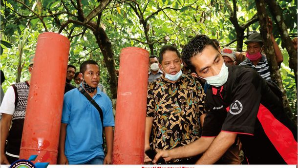 Bupati Agas Resmikan Air Bersih dengan Sistem Pompa Hindram Rakitan Tedi Janu