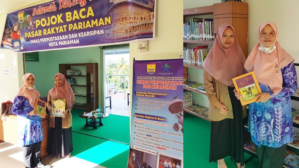  Pojok Baca di Pasar Rakyat Kota Pariaman. Foto: ist