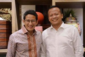 <p>Eks Menteri KKP Edhy Prabowo bersama Sandiaga Salahuddin Uno / Facebook @SandiSUno</p>
