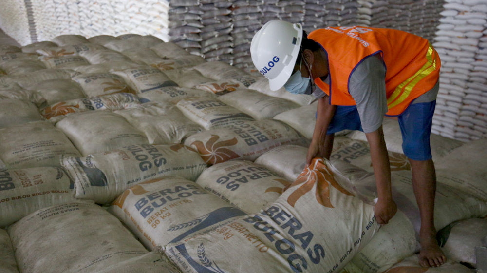 Ilustrasi beras Bulog.