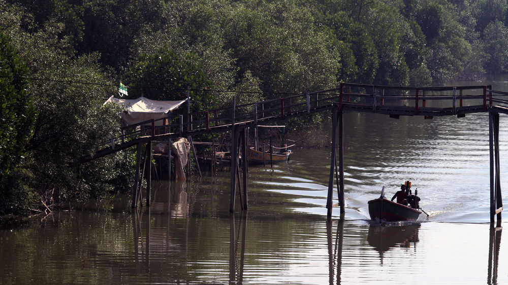<p>Warga masyarakat kampung nelayan Muara Gembong Kabupaten Bekasi tengah melakukan aktifitas sehari-hari mereka yang sebagian hidup dari hasil laut , Selasa 30 Maret 2021. Foto : Panji Asmoro/TrenAsia</p>
