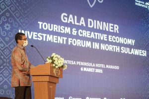 <p>Menparekraf Sandiaga Uno dalam kunjungan kerja ke Sulawesi Utara turut mengundang sejumlah investor di hari terakhir kegiatan, Sabtu, 6 Maret 2021. / Dok. Kemenparekraf</p>
