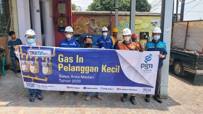 <p>Gas In Pelanggan Kecil di Medan, Sumatra Utara / Dok. PGN</p>
