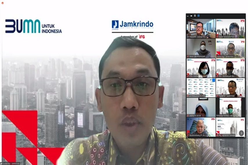 <p>Direktur Bisnis dan Penjaminan Jamkrindo Suwarsito dalam Rapat Pemegang Saham / Dok. Kementerian BUMN</p>
