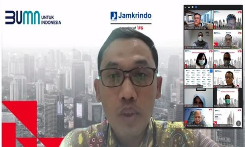<p>Direktur Bisnis dan Penjaminan Jamkrindo Suwarsito dalam Rapat Pemegang Saham / Dok. Kementerian BUMN</p>
