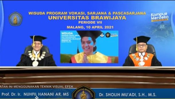 Hari Ini, Sabtu 10 April 2021,  Unibraw Malang Mewisuda 308 Lulusan