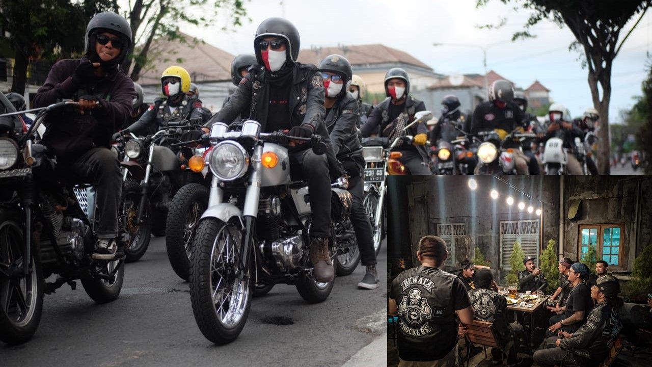 Anak motor Dewata Rockers MG Bali yang tergabung dalam Bold Riders Bali saat dalam sebuah kegiatan belum lama ini di Bali.