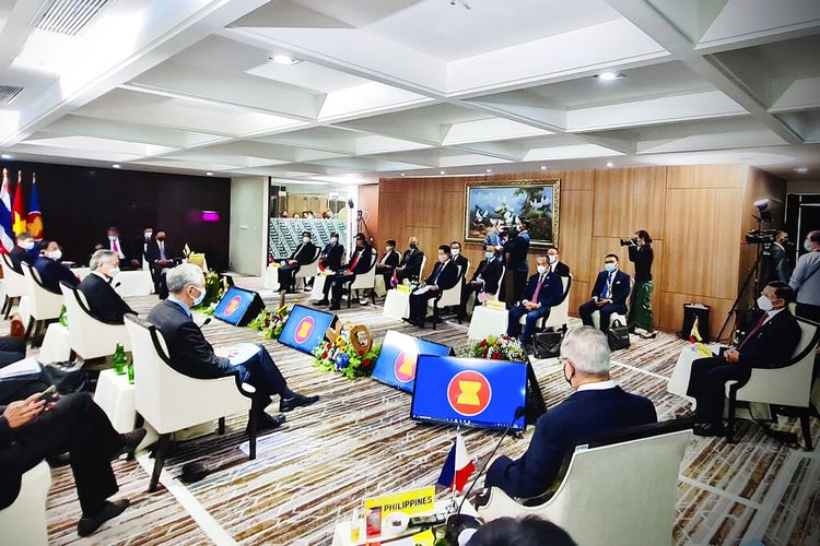 Suasana KTT Asean di Jakarta, Sabtu (24/4). (Foto;kompas.com)