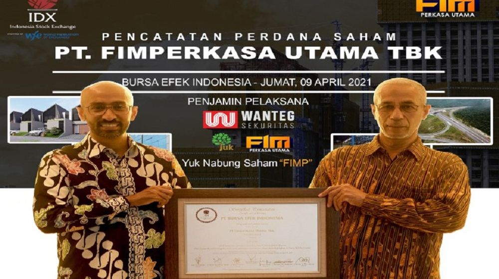 <p>Emiten konstruksi PT Fimperkasa Utama Tbk (FIMP) resmi melantai di Bursa Efek Indonesia (BEI) pada Jumat, 9 April 2021.</p>