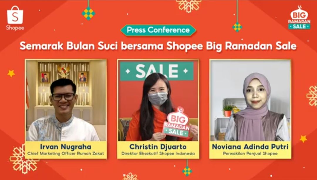 <p>Konferensi pers Big Ramadan Sale Shopee Indonesia / Tangkapan Layar</p>
