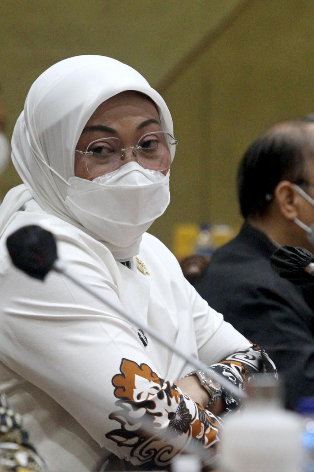 Menteri Ketenagakerjaan Ida Fauziah saat mengikuti rapat kerja dengan Komisi IX di komplek Parlemen, Senayan, Jakarta. Foto: Ismail Pohan/TrenAsia
