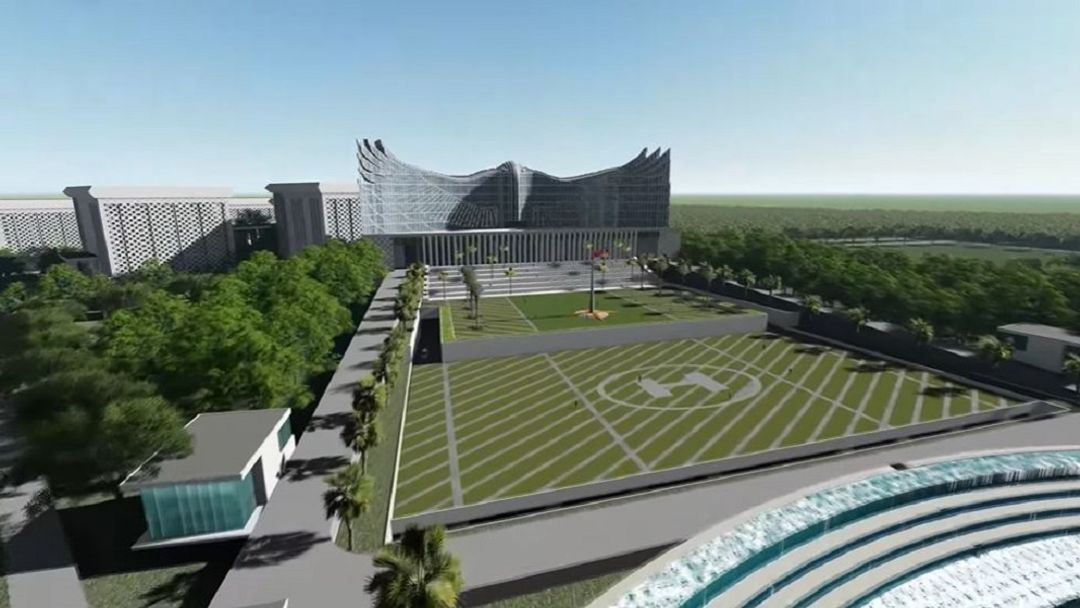 <p>Pradesain Istana Negara karya seniman Nyoman Nuarta di calon ibu kota baru di Kalimantan Timur / YouTube Presiden Joko Widodo</p>
