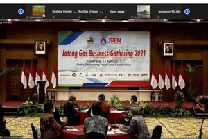 <p>Penandatanganan MoU antara PT Perusahaan Gas Negara Tbk dengan PT Jateng Petro Energi secara virtual, Kamis 15 April 2021 / Dok. PGN</p>
