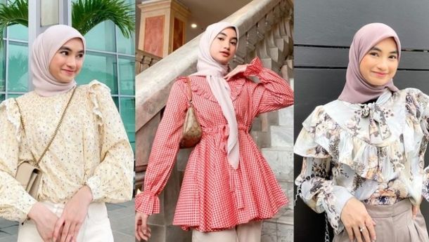 Tren Baju Lebaran 2021: Rekomendasi Blouse Korea Hijab ala Selebgram Olivia Finda