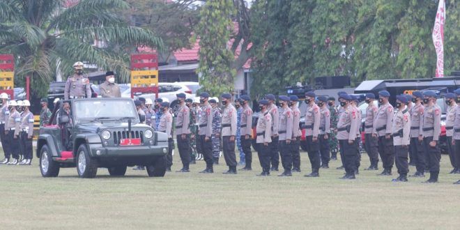 Apel gelar Pasukan Serentak Operasi Kepolisian Terpusat Ketupat Mahakam 2021 di Lapangan SPN Polda Kaltim, Rabu (5/5/2021)