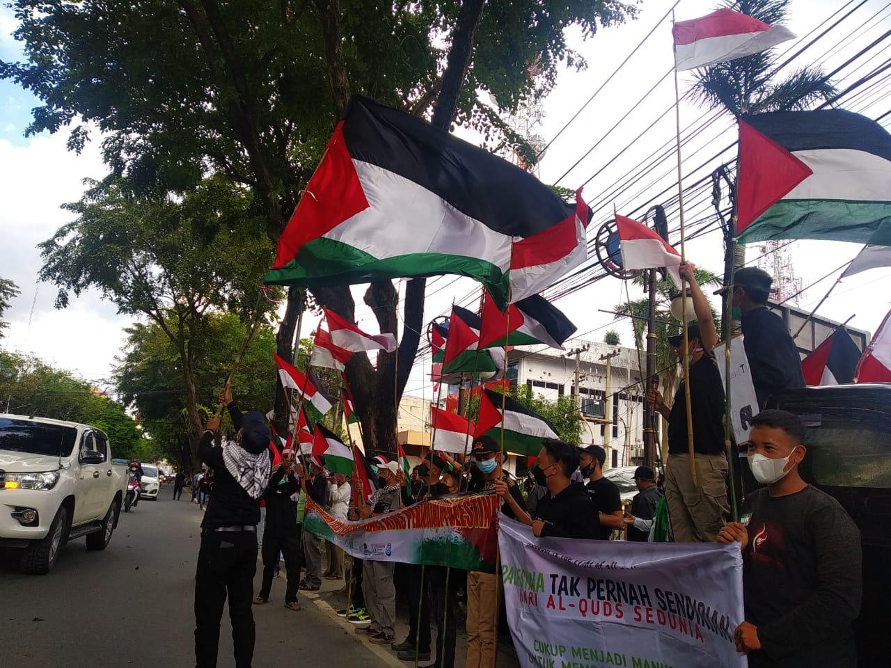 Suasana aksi bela Palestina di Banjarmasin. Source: Dok