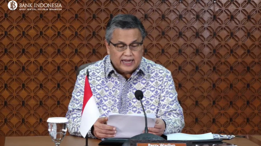 <p>Gubernur Bank Indonesia Perry Warjiyo dalam Rapat Dewan Gubernur (RDG) BI secara virtual, Selasa, 25 Mei 2021. / Tangkapan layar TrenAsia.com</p>
