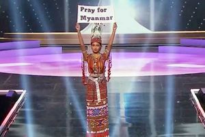 <p>Finalis Miss Universe 2021 dari Myanmar Ma Thuzar Wint Lwin/Tangkapan layar Miss Universe 2021</p>
