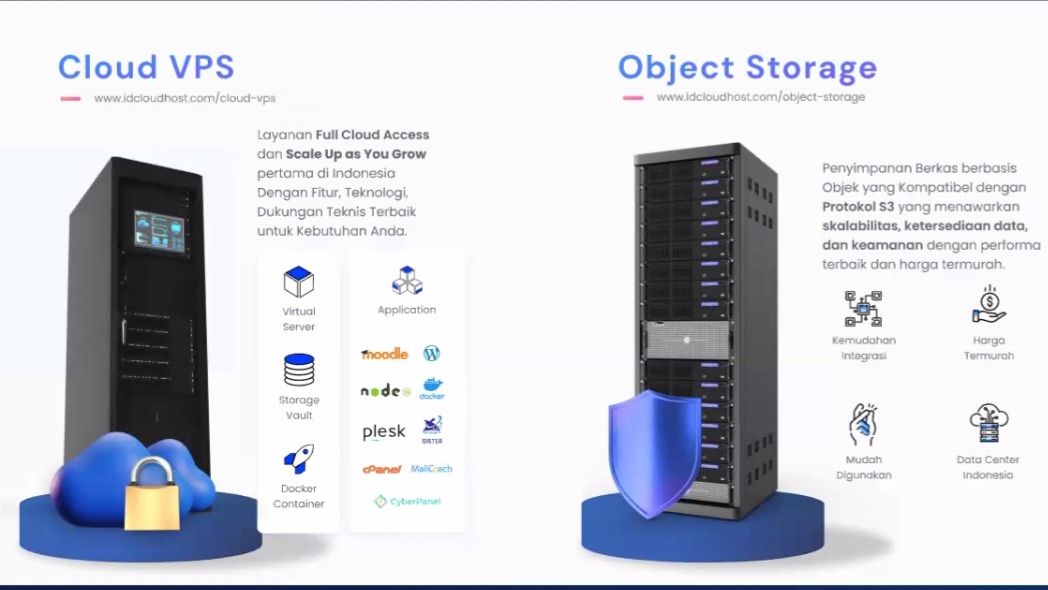 Dua produk terbaru IDCloudHost, Server Cloud VPS (Virtual Private Server) dan Object Storage yang diluncurkan Rabu (16/6/2021).