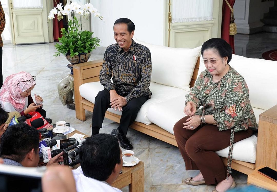 <p>Presiden ke-5 Megawati Soekarnoputri dan Presiden ke-7 Joko Widodo dari PDI Perjuangan / Setkab.go.id</p>
