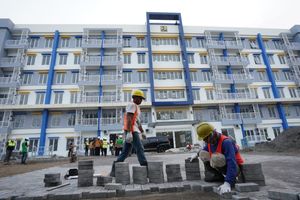 <p>Tampak rumah susun (rusun) bagi aparatur sipil negara (ASN) Balai Besar Wilayah Sungai (BBWS) Serayu Opak Yogyakarta. (Foto: Ditjen Perumahan Kementerian PUPR)</p>

