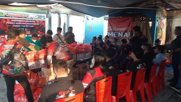 Dalam Spirit Brotherhood, Bold Riders Manado Bantu Korban Kebakaran di Bitung