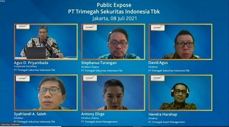 Webinar Trimegah Sekuritas, pada Kamis (8/7/2021).