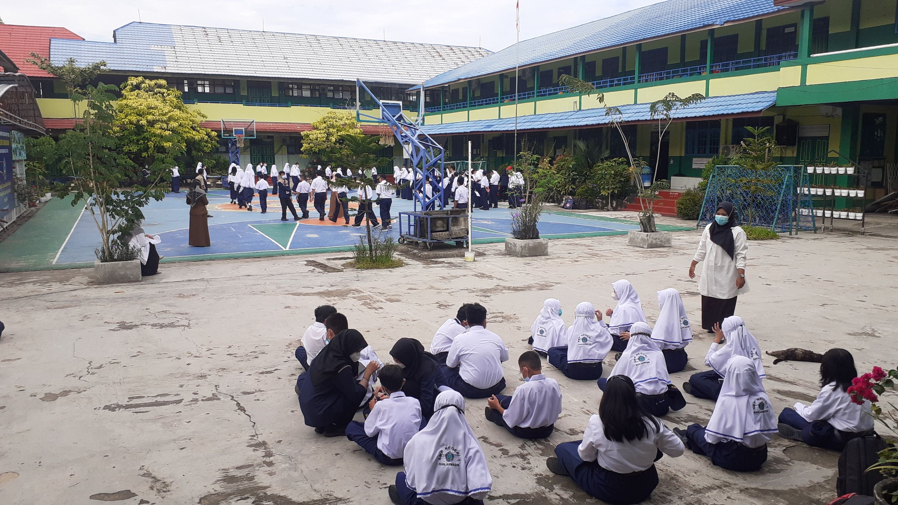 Suasana sekolah saat PTM di Kota Banjarmasin. 