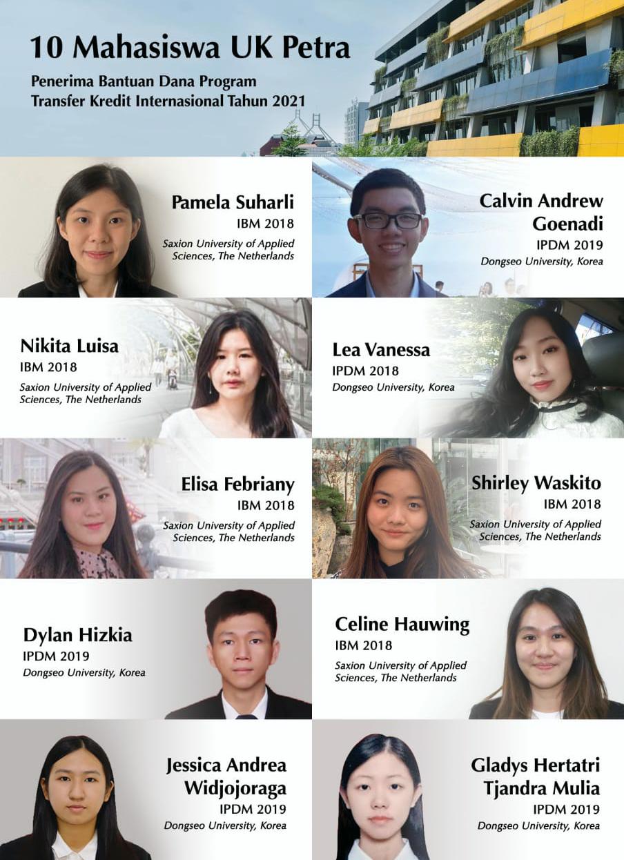 Sepuluh mahasiswa UK Petra yang berprestasi.