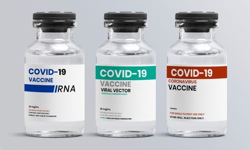 Ilustrasi beberapa produk vaksin Covid-19 yang berbeda.
