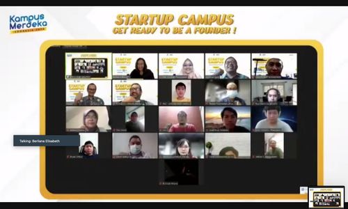 <p>Melalui Startup Campus, Ahmad Zaky Foundation dan partner ingin memfasilitasi para mahasiswa untuk mendapat pengalaman langsung diluar kampus dengan pelatihan yang bersertifikasi. (Foto: tangkapan layar Zoom)</p>