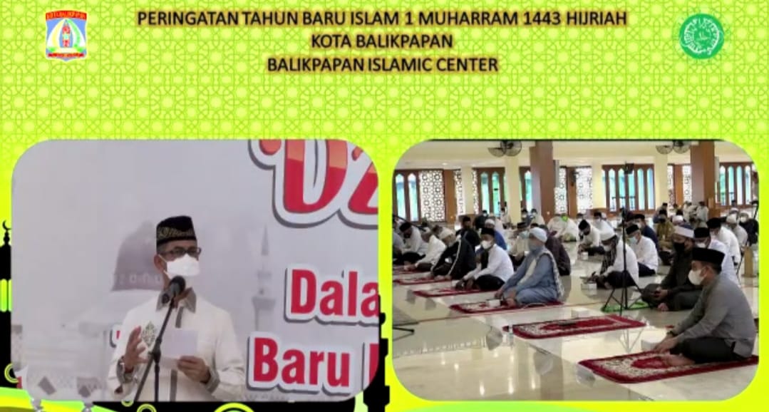 Peringatan 1 Muharaan dengan menggelar doa dan dzikir bersama di Masjid Balikpapan Islamic Center, pada Senin petang (9/8/2021)