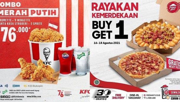 Promo Kemerdekaan RI Hari Ini 17 Agustus KFC, McD, JCO, Pizza Hut, Xiboba hingga Starbucks