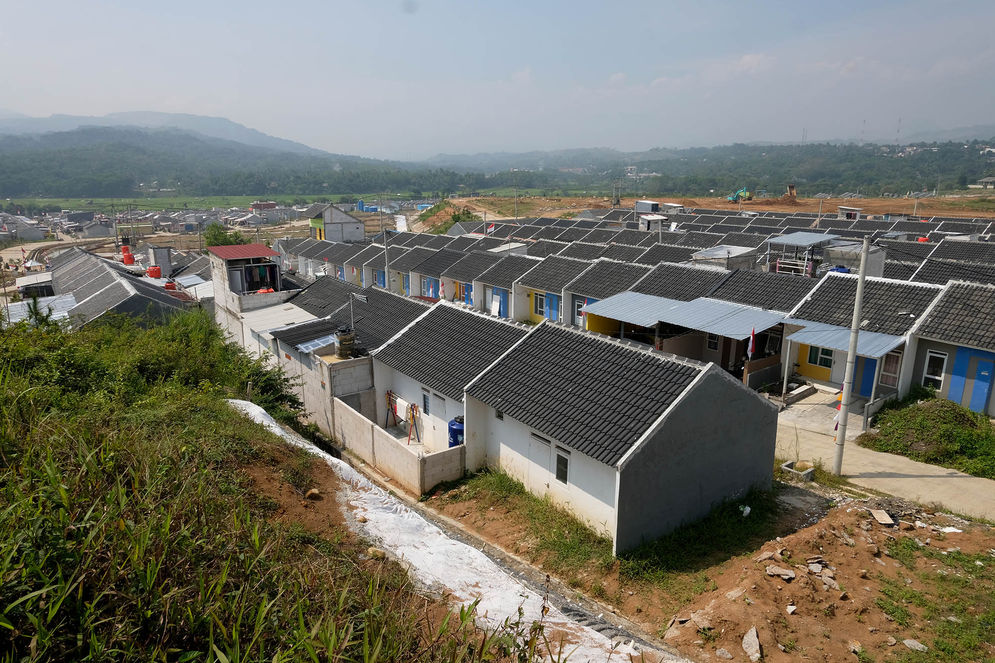 Suasana rumah subsidi di kawasan Citereup, Kabupaten Bogor,  Jawa Barat