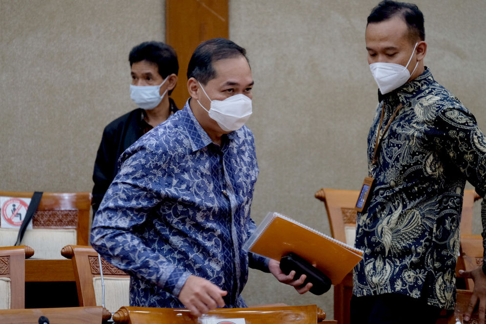 Menteri Perdagangan Muhammad Lutfi bersiap mengikuti rapat kerja dengan Komisi VI DPR di Kompleks Parlemen, Senayan, Jakarta, Kamis, 26 Agustus 2021. Foto: Ismail Pohan/TrenAsia