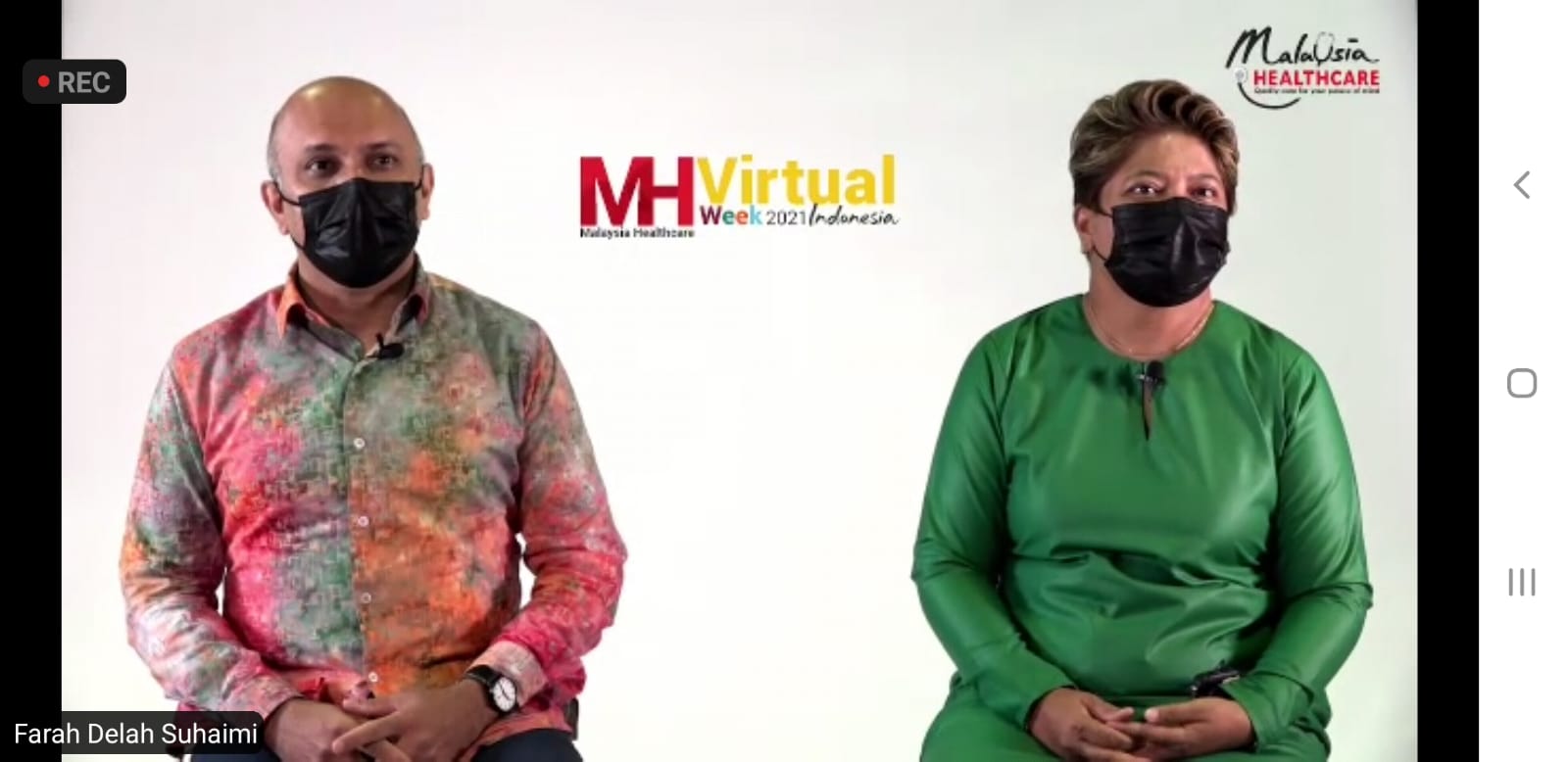 Direktur Malaysia Healthcare Indonesia, Farah Delah (kanan) bersama Mohd Daud Mohd Arif, Chief Executive Officer Malaysia Helthcar Travel Council (MHTC) saat Press Conference Virtual, Jumat (10/9/2021).