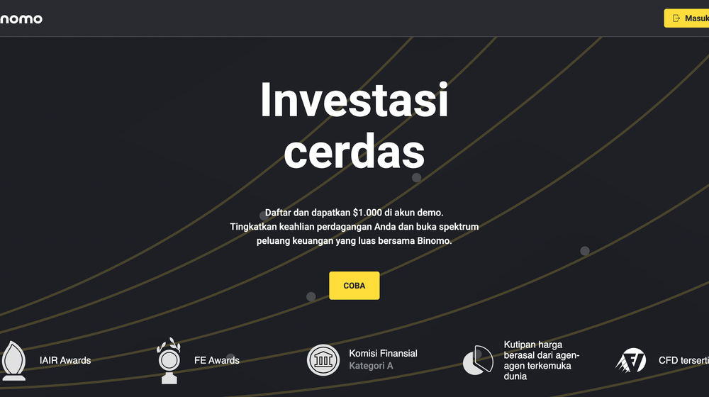 Situs Binomo yang kembali aktif.