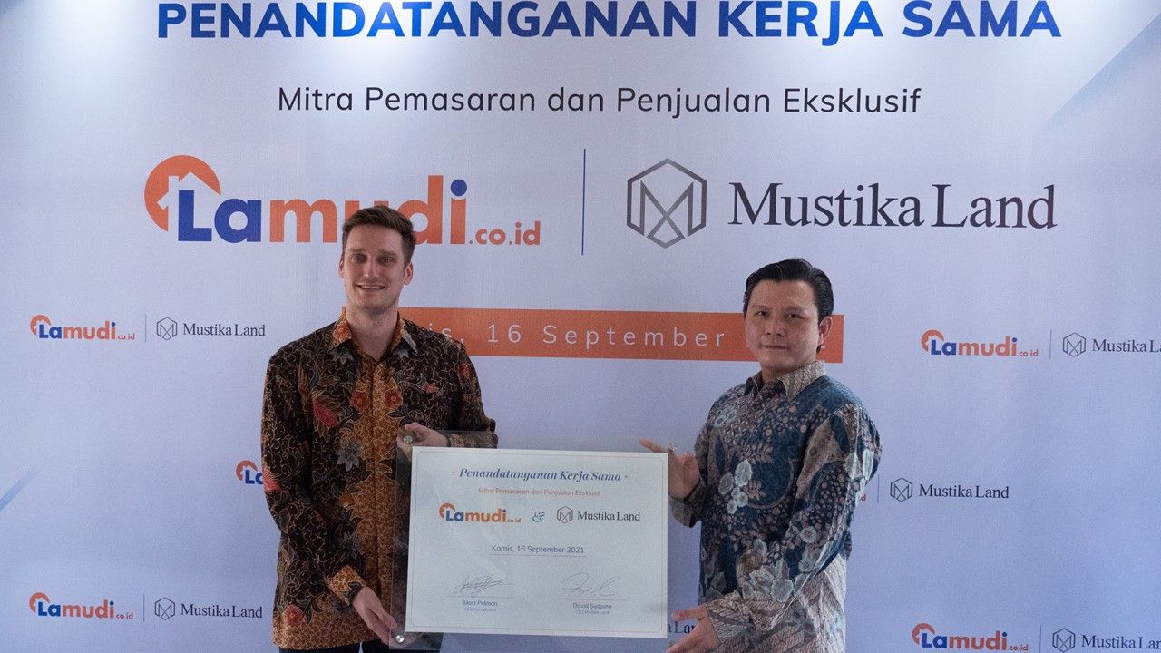 Penandatanganan kerja sama antara Lamudi.co.id dengan Mustika Land, Kamis (16/9/2021).