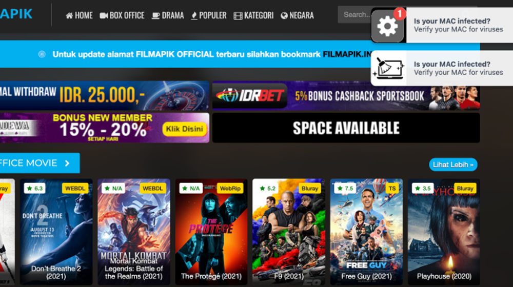 Bahaka malware di situs film apik