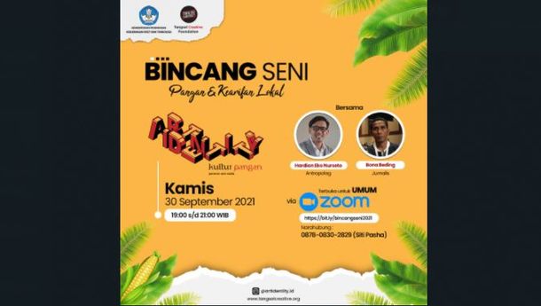 Simak! Hardian E. Nurseto dan Bona Beding Tampil dalam Bincang Seni:  Pangan dan Kearifan Lokal',  Kamis Besok