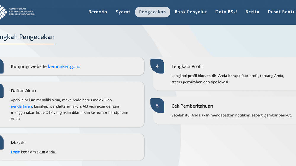 Cara Cek Penerima BSU