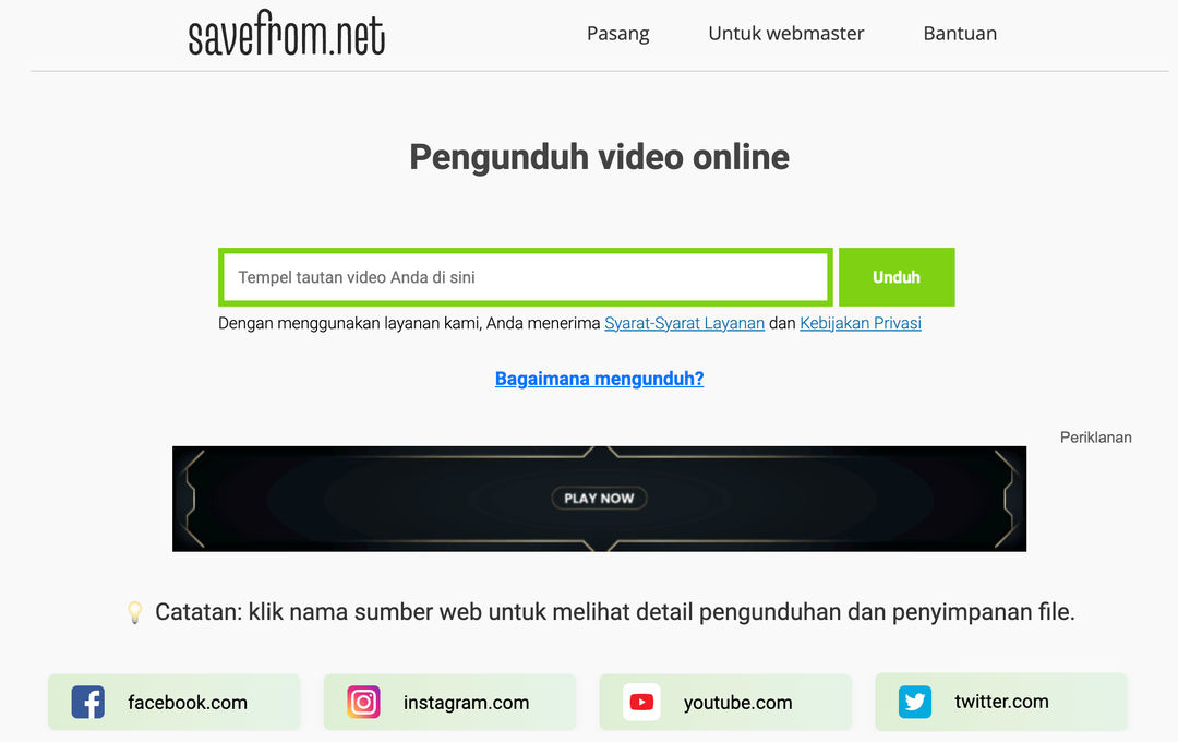 Cara mudah download video youtube dan instargam via Savefrom