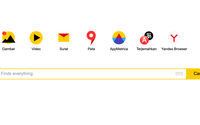 Penampakan laman mesin pencari Yandex